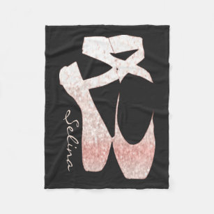 Personalised Soft Gradient Pink Ballet Shoes Fleece Blanket