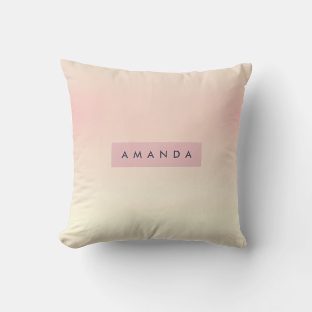 Personalised Soft Pastel Blush Gradient Cushion (Front)