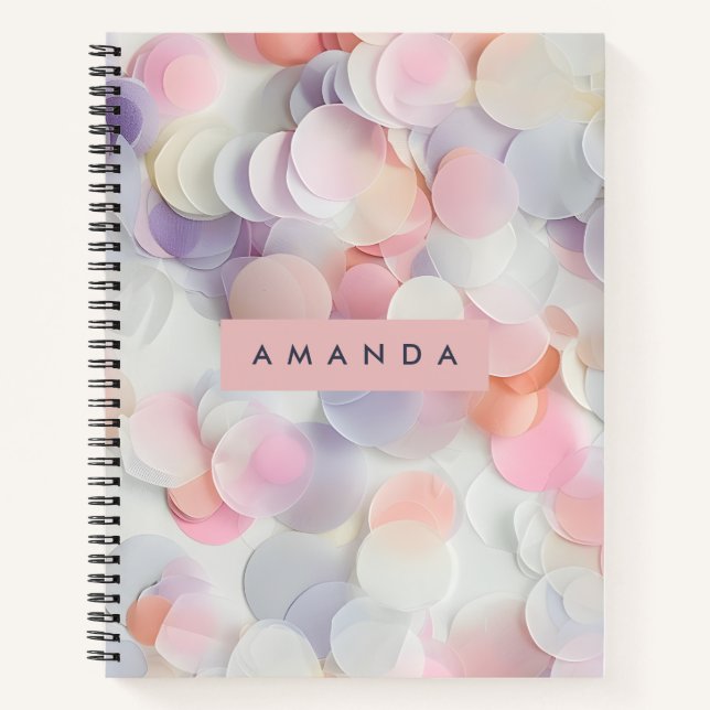 Personalised Soft Pastel Confetti Design Notebook (Front)