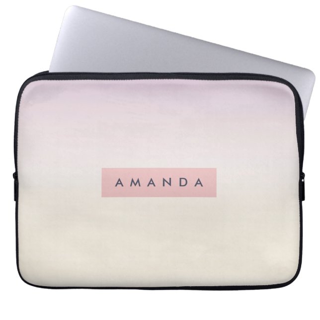 Personalised Soft Pastel Lavender Gradient Laptop Sleeve (Front)