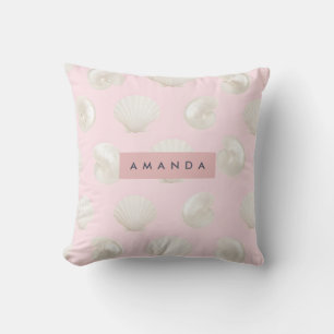 Personalised Soft Pastels Seashell Pattern Cushion
