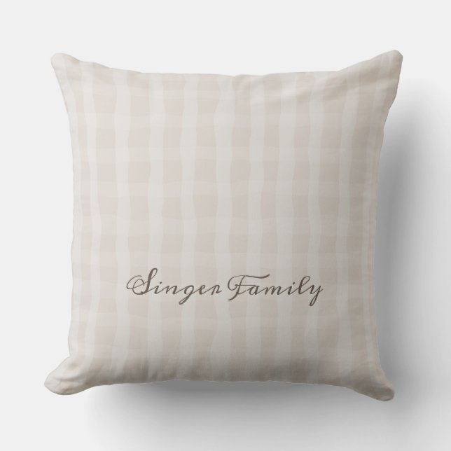 Personalised Soft Pink Dainty Plaid  Cushion (Front)