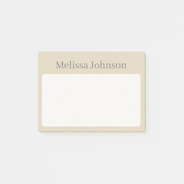 Personalised Soft Sand Minimal Post-it Notes (Front)