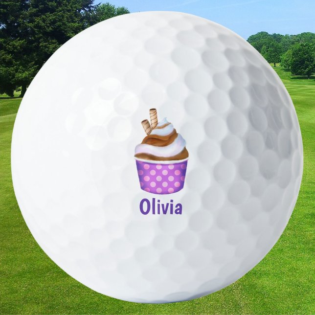 Personalised Soft Serve Ice Cream Golf Balls (Sweet custom golf balls for ice cream lovers on the course.)