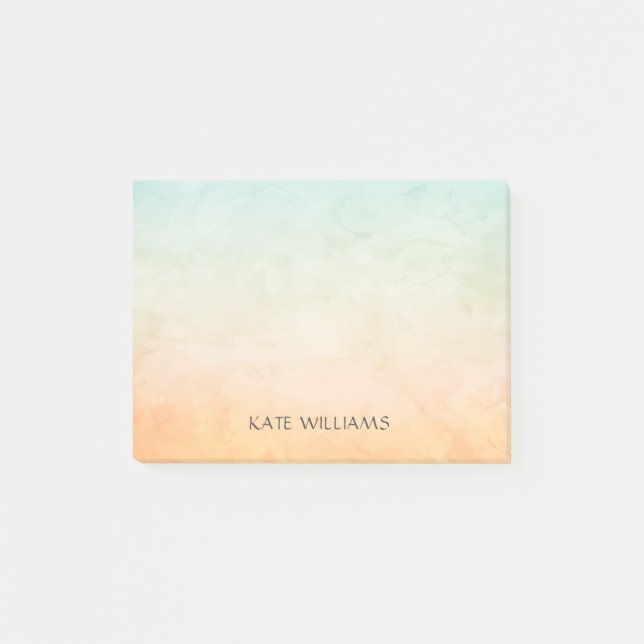 Personalised Soft Watercolor Background Post-it Notes (Front)