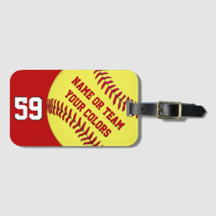 Personalised Softball Bag Tags Softball or Luggage