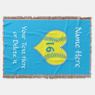 Personalised Softball Blanket with Your Text