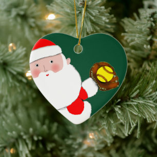Personalised Softball Christmas Collectable Ceramic Tree Decoration