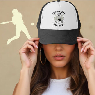 Personalised Softball Club & City Name Gift Player Trucker Hat