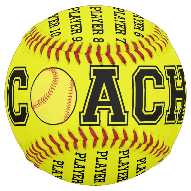 Personalised softball coach ball - 2018 season (Front)
