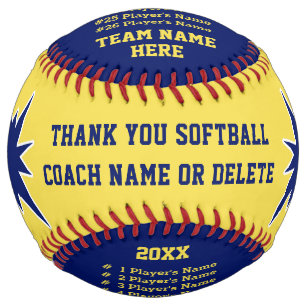 Personalised Softball Gifts for Coaches, Players