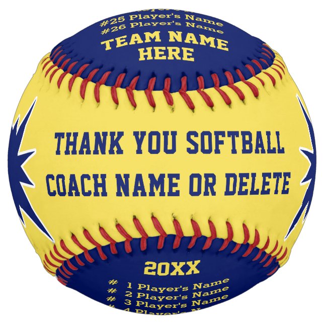 Personalised Softball Gifts for Coaches, Players (Front)