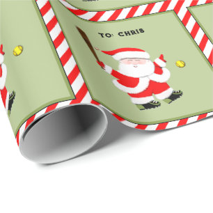 Personalised Softball Holiday Gift Wrapping Paper