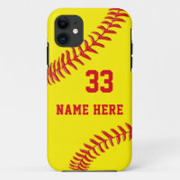 Personalised Softball iPhone Cases Older to Newest
