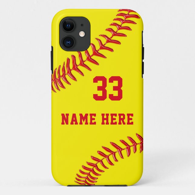 Personalised Softball iPhone Cases Older to Newest (Back)