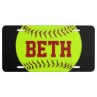 Personalised Softball License Plate