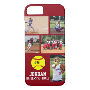 Personalised Softball Photo Collage Name Team iPhone 8/7 Case