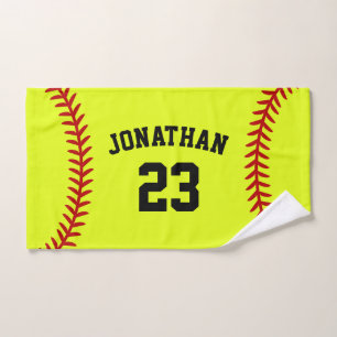 Personalised Softball Player Name Hand Towel