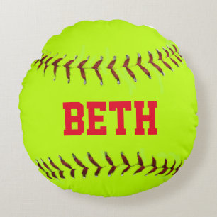 Personalised Softball Round Cushion