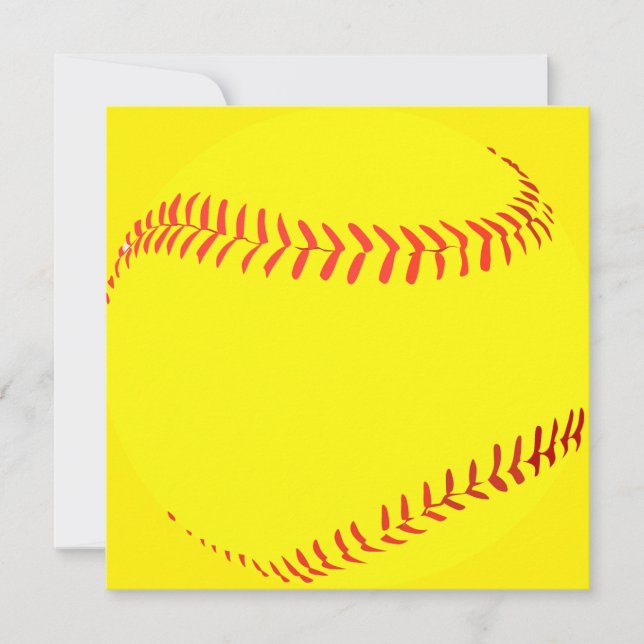 Personalised Softball Round Stationary Card (Front)