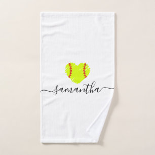 Personalised Softball Script Name Hand Towel