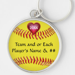 Personalised Softball Senior Gift Ideas for Girls Key Ring