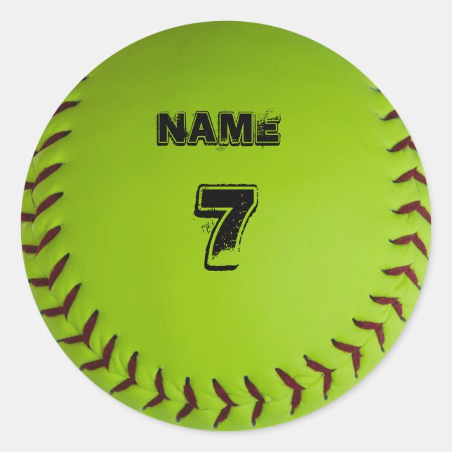 Personalised softball sticker (Front)