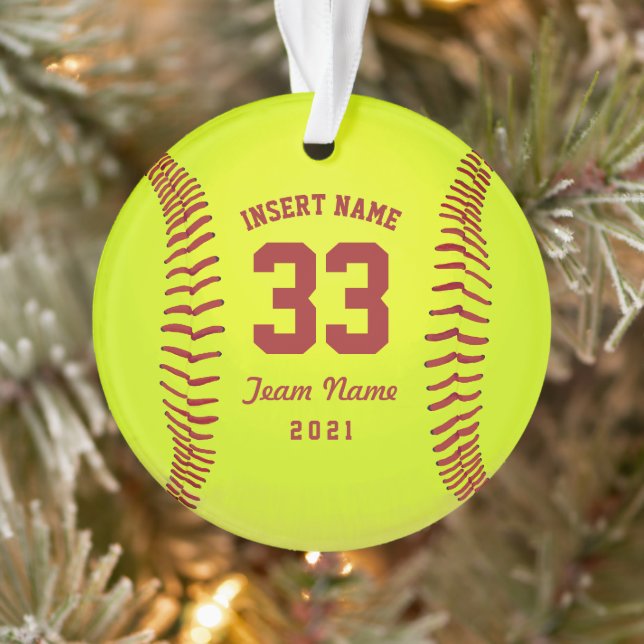 Personalised Softball Team Ornament (Tree)