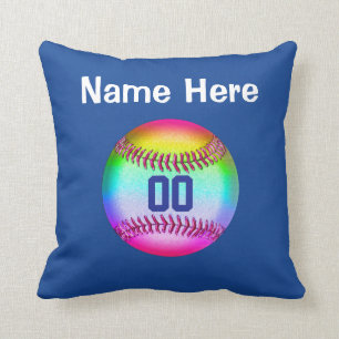 Personalised Softball Throw Pillow, NAME, NUMBER Cushion