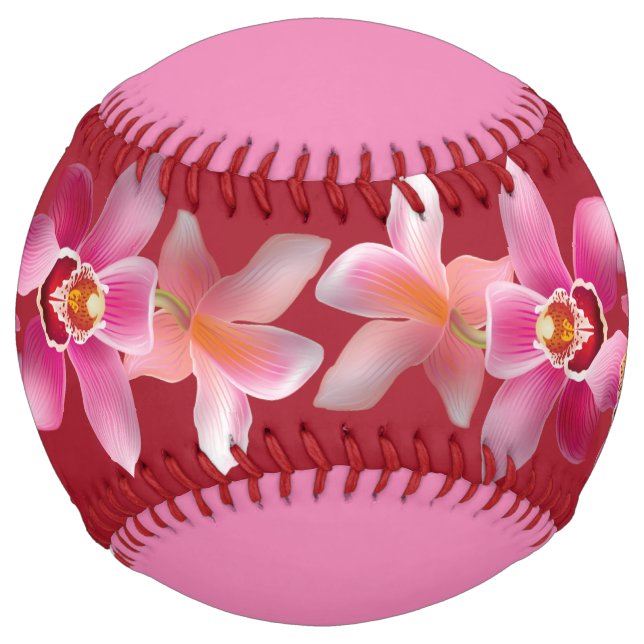 Personalised Softball with flowers by HAMbyWG (Front)
