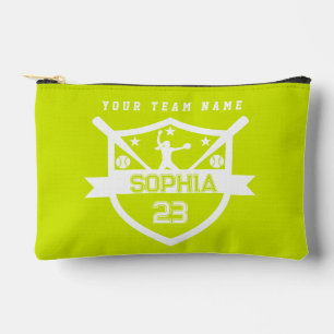 Personalised Softball with Team and Player Name Accessory Pouch