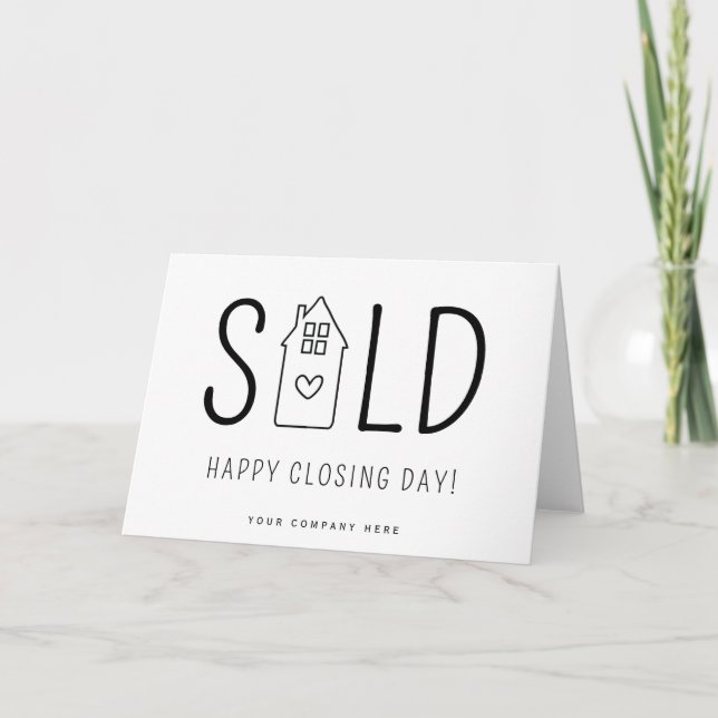 Personalised Sold Happy Closing Day Real Estate  Card (Front)