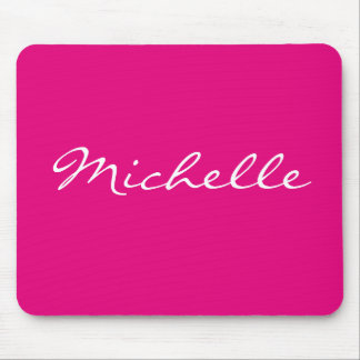 Personalised solid colour neon pink mouse pad
