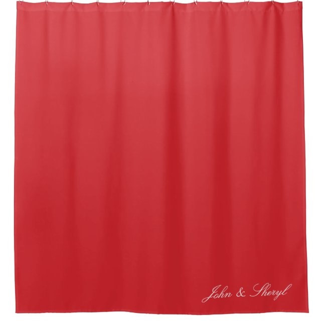 Personalised Solid Red Shower Curtain (Front)