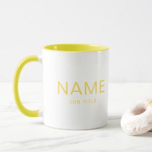 Personalised Solid Yellow Combo Mug with Your Name