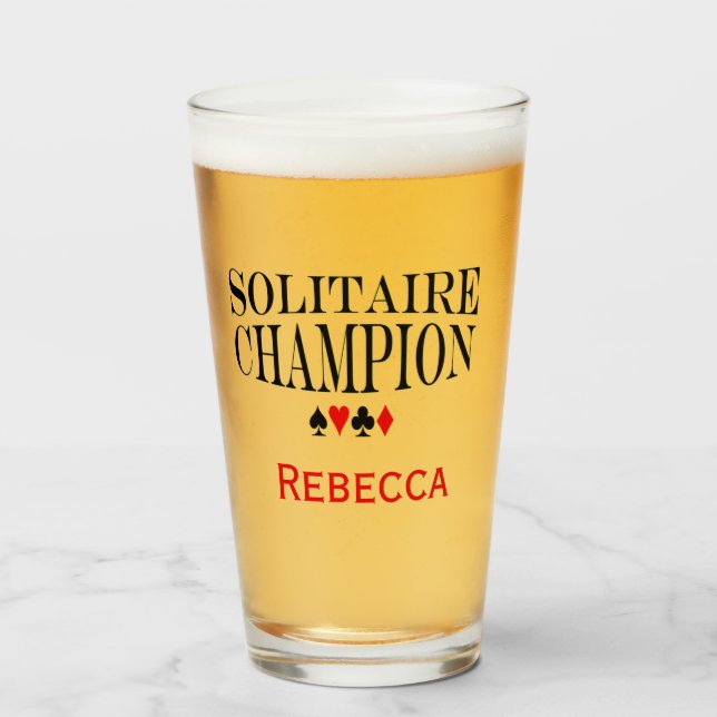 Personalised Solitaire Champion Glass (Front Filled)