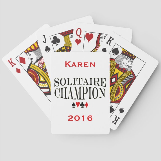 Personalised Solitaire Champion Playing Cards (Back)