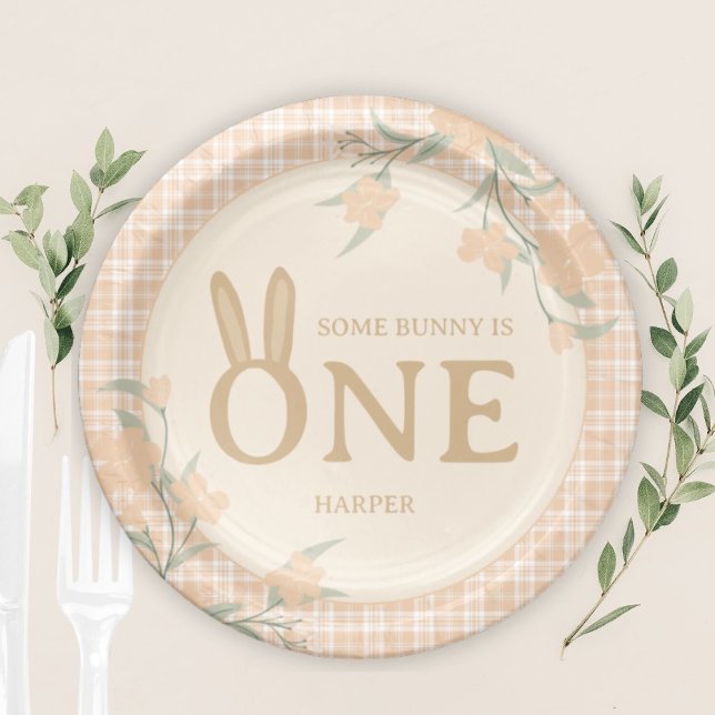 Personalised Some Bunny is One 1st Birthday Paper Plate (Creator Uploaded)