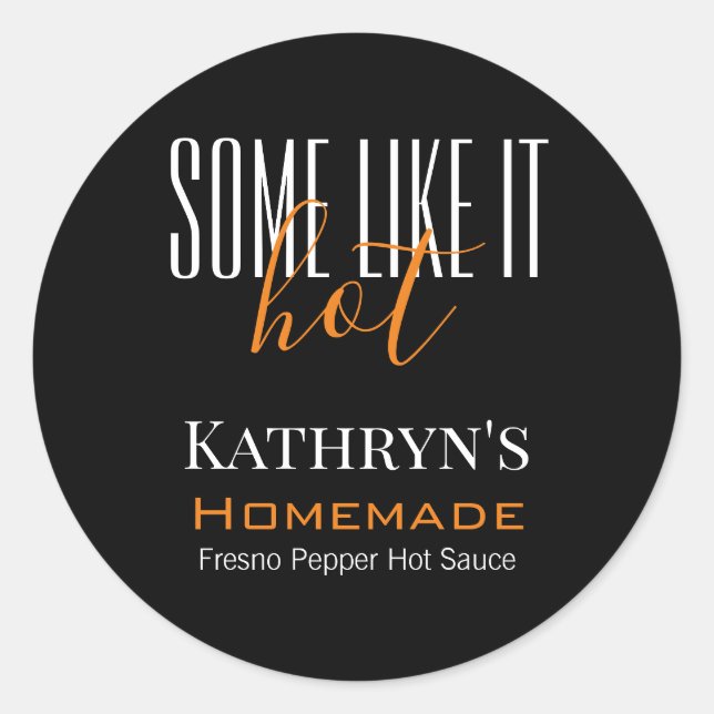 Personalised "Some Like It Hot" Food Label (Front)