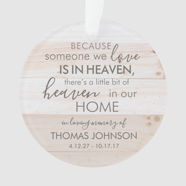 Personalised Someone In Heaven Acrylic Ornament (Front)