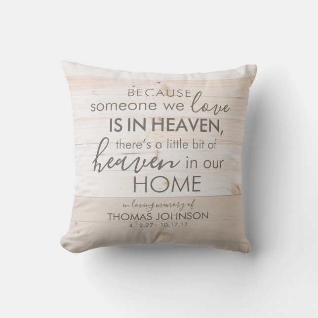 Personalised Someone in Heaven Memorial Pillow (Front)