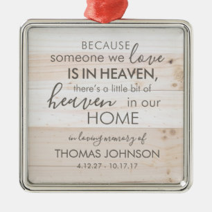Personalised Someone In Heaven Square Ornament