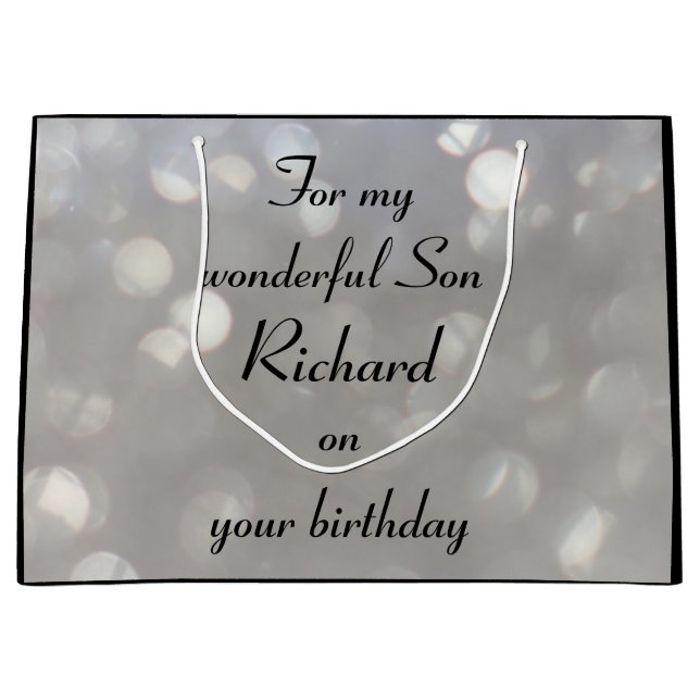 Personalised Son Birthday Large Gift Bag (Front)