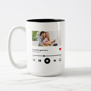 Personalised Song Album Photo Music Lover Two-Tone Coffee Mug