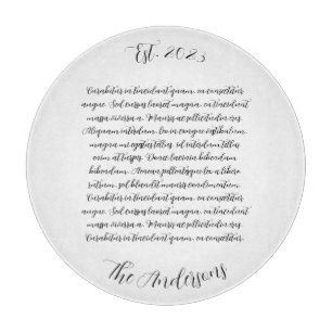 Personalised Song Lyrics Glass Charcuterie Board