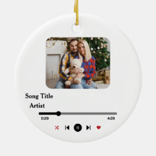Personalised Song Lyrics Photo For The Couple Ceramic Tree Decoration