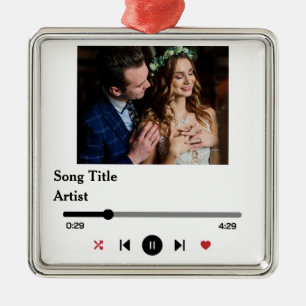 Personalised Song Lyrics Photo For The Couple Metal Tree Decoration
