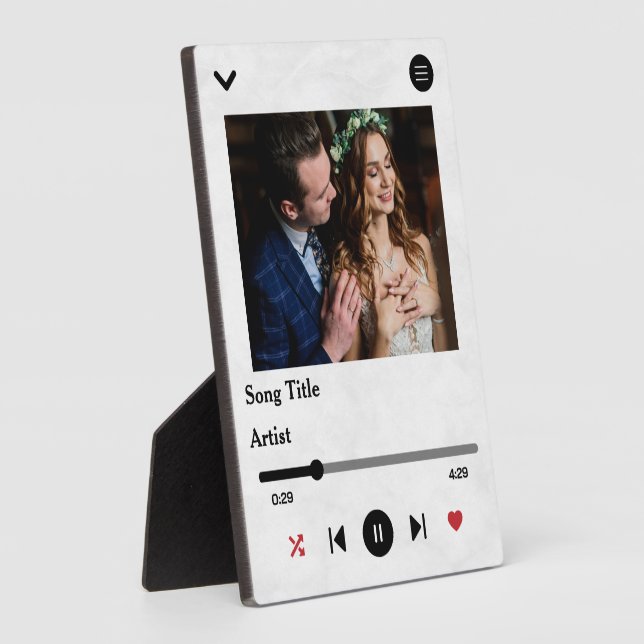 Personalised Song Lyrics Photo For The Couple Plaque (Side)