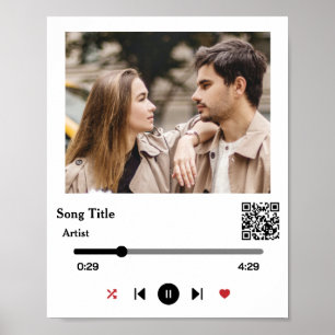 Personalised Song Lyrics Photo For The Couple Poster
