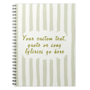 Personalised Song Lyrics, Poem or Favourite Quote Notebook
